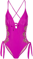 Thumbnail for your product : Tara Matthews Sanguinaires embellished swimsuit