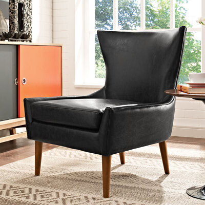 Modway Keen Vinyl Wingtip Armchair
