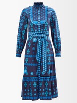 Thumbnail for your product : Borgo de Nor Rickie Floral-print Cotton Dress - Navy