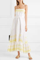 Thumbnail for your product : Lisa Marie Fernandez Fiesta Rickrack-trimmed Linen Dress - Pastel yellow