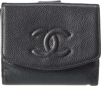 CHANEL Caviar Quilted Medium Flap Wallet Black 243340