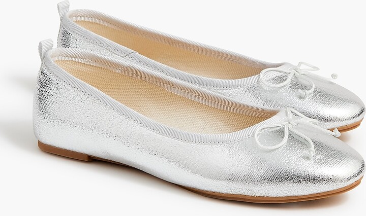 Girls' metallic ballet flats
