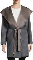 Thumbnail for your product : Fleurette Double-Face Hooded Wool Wrap, Gray