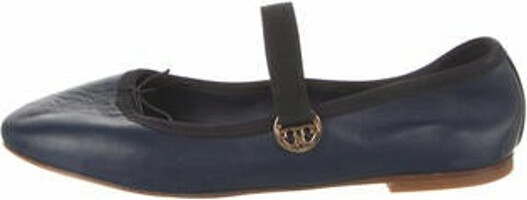 Tory Burch Leather Mary Jane Flats - ShopStyle