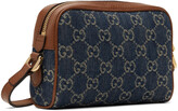 Thumbnail for your product : Gucci Blue & Brown Denim Mini Ophidia GG Bag