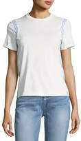 Thumbnail for your product : Derek Lam 10 Crosby Mixed-Media Crewneck Short-Sleeve Cotton Tee