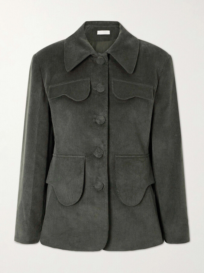 D’ESTRËE DESTREE - Tamara Cotton-blend Corduroy Blazer - Green