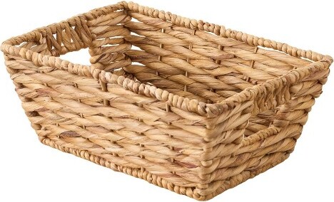 SOL HOME SolhomeIsidoreWaterHyacinthWovenRectangularMultiUseKitchenandBathroomBasket12.2"x9.4"x5.1"NaturalBrown