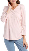 Thumbnail for your product : Essential V-Neck 3/4 Sleeve Tee-Pink Stripe Spot Foil Print