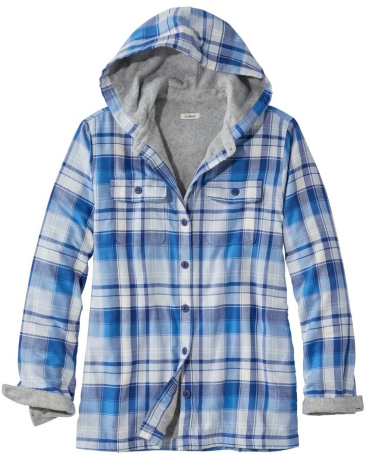 Shop Ll Bean Fleece Lined Flannel Hoodie | UP TO 56% OFF