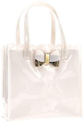 Sally Hair Care Tote with Glitter Bow Ivory Pink