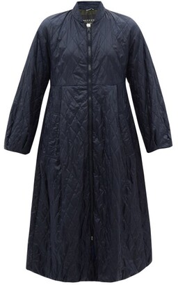 Weekend Max Mara Diamond-quilted Technical-shell Coat - Navy