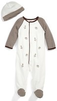Thumbnail for your product : Little Me 'Safari Stripe' Footie & Hat (Baby Boys)