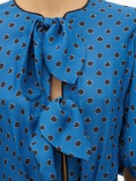 Thumbnail for your product : Johanna Ortiz Ancient Treasures Puff-sleeved Crepe Dress - Navy