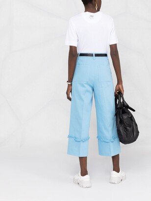 MSGM High-Waisted Wide-Leg Trousers