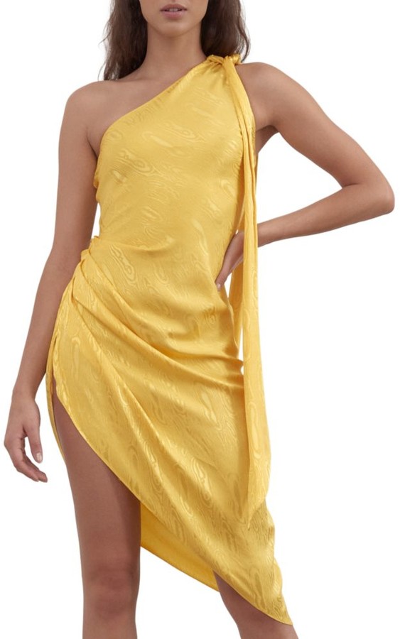 yellow cocktail dress