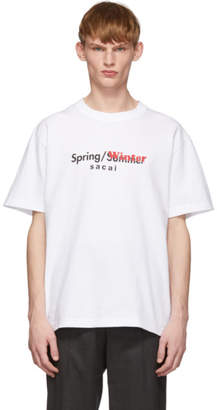 Sacai White Printed T-Shirt