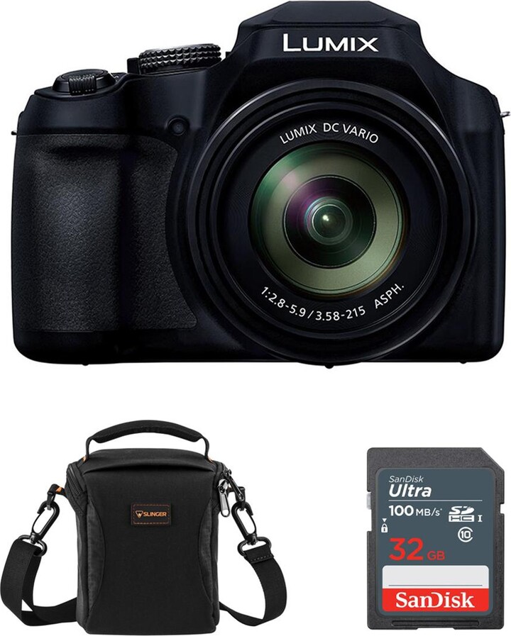 Panasonic Lumix FZ80D 18.1MP Point & Shoot Digital Camera, Bundle with Ultra 32GB Memory Card and Alpine 120 Shoulder Bag