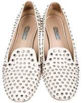 Thumbnail for your product : Prada Studded Leather Loafers