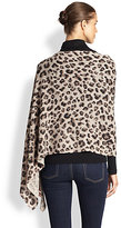 Thumbnail for your product : White + Warren Leopard-Print Cashmere Topper