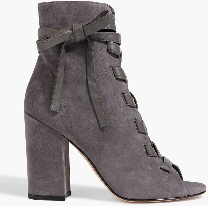 Gianvito Rossi Brooklyn leather-trimmed suede ankle boots