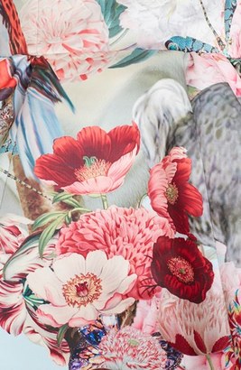 Mary Katrantzou Creature & Flower Print Satin Party Dress