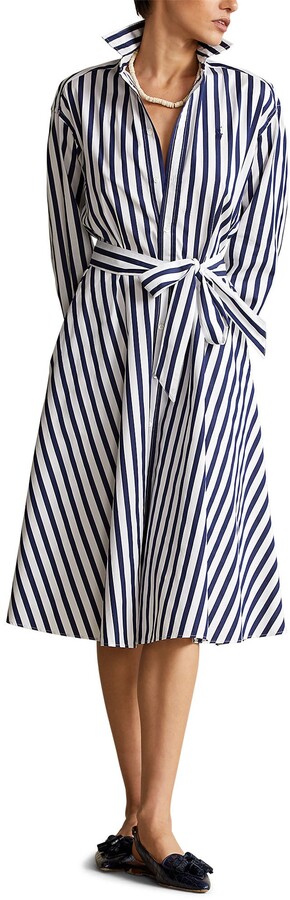 Polo Ralph Lauren Stripe Cotton Shirtdress - ShopStyle Day Dresses