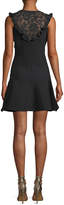Thumbnail for your product : Valentino Sleeveless Fit-and-Flare Knit Dress w/ Lace Insert