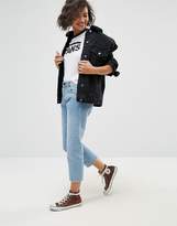 Thumbnail for your product : ASOS Denim Borg Jacket In Washed Black