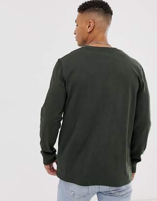 Topman long sleeve t-shirt in khaki
