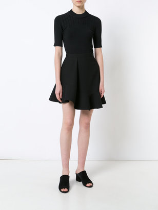 Carven ribbed short sleeve knitted top