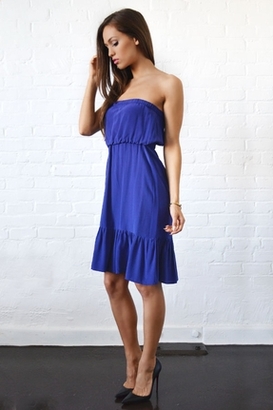 Twelfth St. By Cynthia Vincent by Cynthia Vincent Strapless Ruffle Dress in Indigo