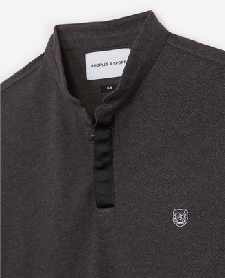 The Kooples Slim grey cotton polo shirt w/officer collar
