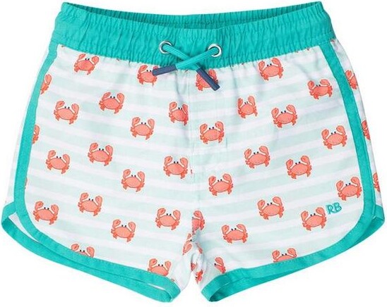 RuggedButts Boys' Crabby Cove Dolphin Hem Swim Trunks Toddler 2T Green