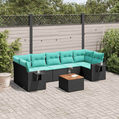 VidaXL 8 Piece Patio Sofa Set With Cushions Poly Rattan