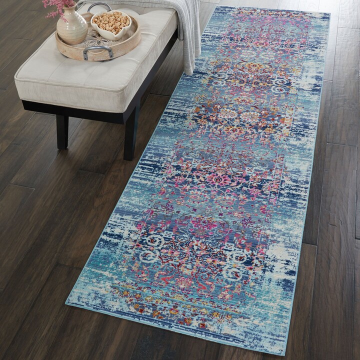 Dunelm Vintage Kashan 2 Runner Blue ShopStyle Hallway Rugs