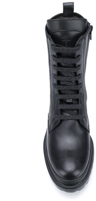 Brunello Cucinelli Bead-Trimmed Military Ankle Boots