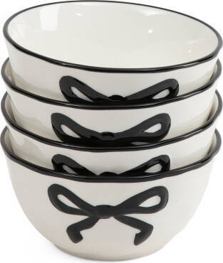 TJMAXX Set Of 4 Hand Painted Bow Bowls