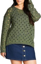 Thumbnail for your product : City Chic Plus Size Women's Open Spots Sweater