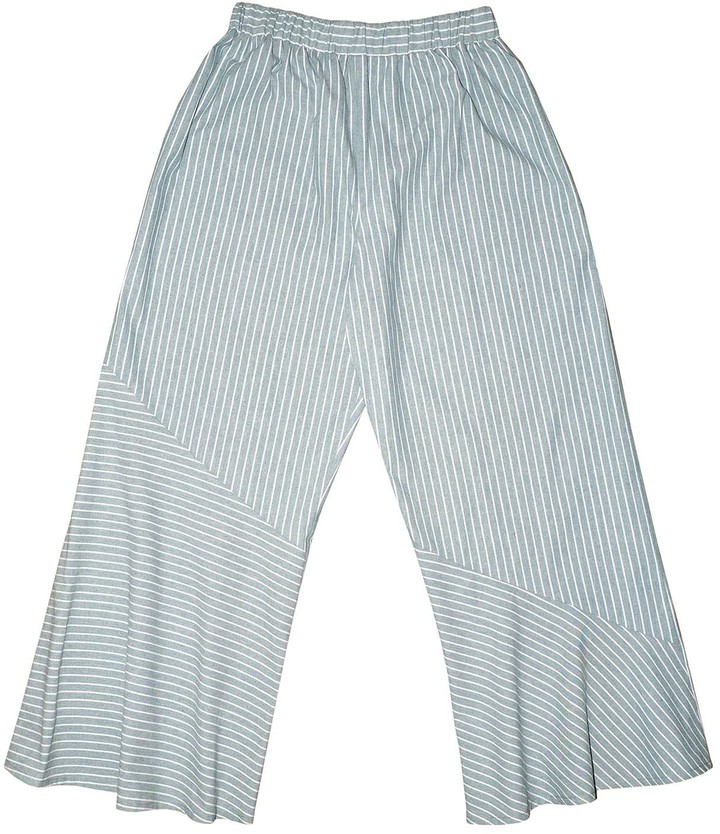 Keegan Green And White Striped Pants With Flare - ShopStyle Jumpsuits ...