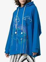 Thumbnail for your product : Mira Mikati oversized embroidered cotton hoodie