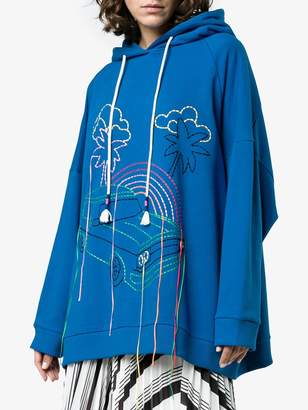 Mira Mikati oversized embroidered cotton hoodie