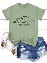 Thumbnail for your product : Shein Cat And Letter Print Tee
