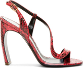 Thumbnail for your product : Nicholas Kirkwood Red Python Horn Heel Sandals
