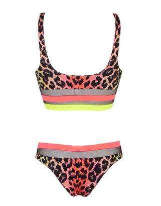 Agent Provocateur UK Zenaya Bikini Top Neon Leopard Print