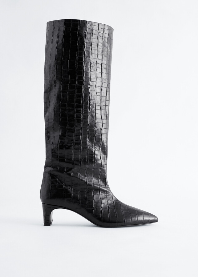 And other stories Pointed-Toe Knee-High Boots ShopStyle