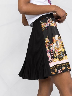 Versace Jeans Couture Rococo print pleated skirt