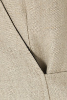 Thumbnail for your product : Ganni Belted Linen Wrap Dress - Beige