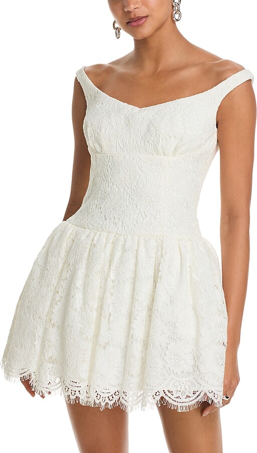 Self-Portrait Floral Lace Mini Dress