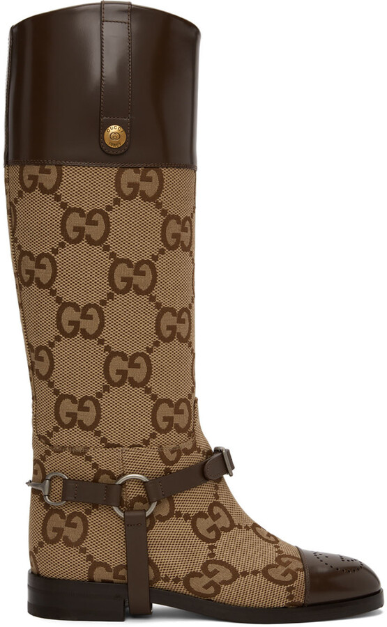 Gucci Beige Zelda Tall Boots - ShopStyle